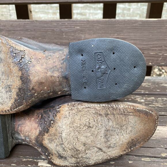 Vintage Rare Nocona Cowboy Brown, Black & Red Leather Boots 9.5 D Western main image 13